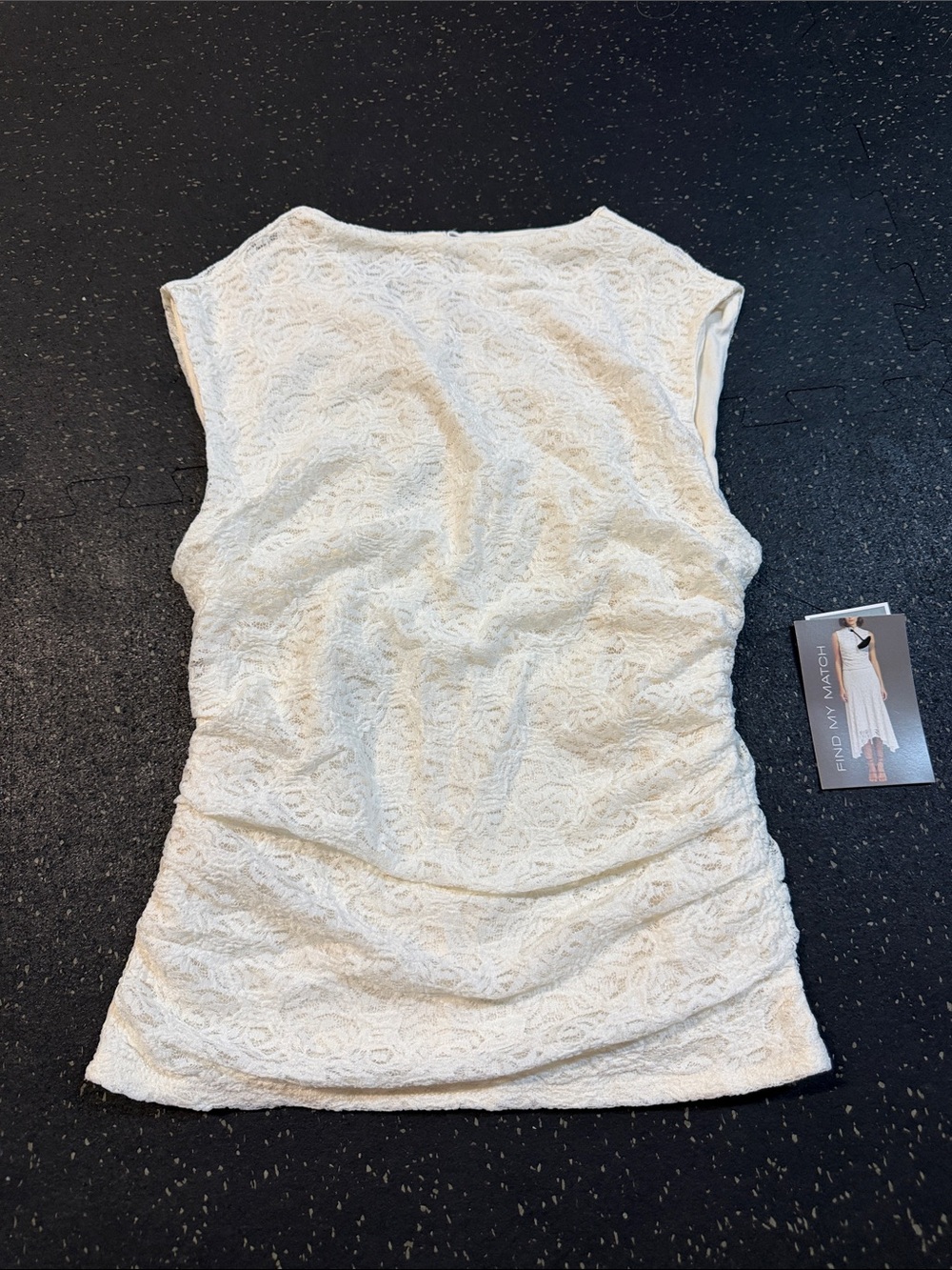 Bwear Cream Lace Sleeveless Tank Top